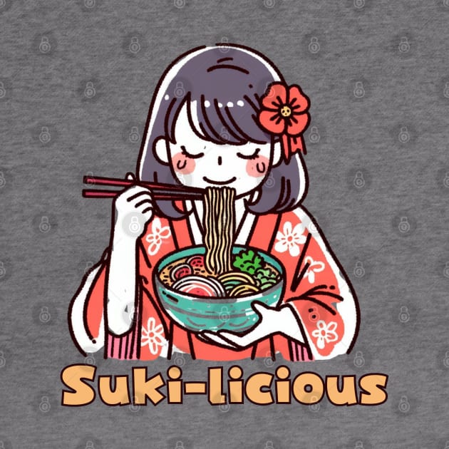 Ramen Life Delicious food Kimono girl by Japanese Fever